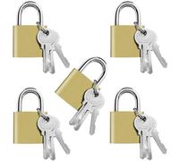 Gentpovth 32 mm Lot de 5 Cadenas à clé, Étanche Cadenas de Sécurité, Corps de serrure épais, Cylindre de serrure en acier robuste, pour Sac de voyage,vélo,boîte à outils,garage,Portes et Fenêtre