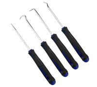 Gentpovth 4 Pièces Crochet kit Crochet Outils et Tournevis Mécanique de Précision,Outil à dégarnir l’Habillage de Porte Extracteur Joint, Outil de Retrait de Joint Torique(Bleu)