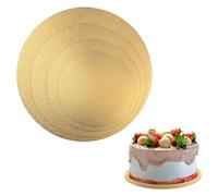 Gentpovth 4 Pièces Plateau Gateau Ronds, 6-12 pouces Socle Cake Board, Or Disque Gateau Patisserie, le Transport de Gâteaux, pour Mariage, Fête à Thème, Après-Midi Thé Décoration Fournitures