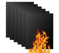Gentpovth 6 Pièces 40x30cm Tapis de Cuisson Barbecue, Plaque Feuille de Cuisson Four Accessoire, Papier Barbecue Anti-Adhérent Réutilisable Nettoyable, Peut être coupé, pour Barbecue Électrique Gaz