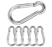 Gentpovth 6 pièces 8 x 80 mm mousquetons à Ressort, galvanisés, capacité de Poids sûre de 250 kg, Fermeture à Ressort avec Mousqueton, pour Les Porte-clés, Le Camping, Les Voyages, la randonnée