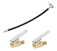 Gentpovth Adaptateur de Valve de Pneu de Voiture, Gonfleur Pneu d'extension, 35CM Flexible de Gonflage Tuyau en Caoutchouc Noir, 2pcs 8mm Buses gonflables, pour Voiture Moto Vélo, Valves de Pneu