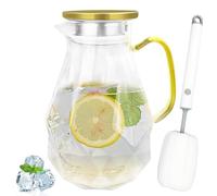 Gentpovth Bouilloire 2,2 L résistante à la chaleur et au froid avec poignée, avec Couvercle en acier inoxydable, Motif Unique Diamant pichet, pour eau chaude froide,hé glacé et boissons à base de jus
