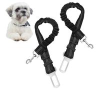 Gentpovth Ceinture et Harnais de Sécurité Universel pour Chien en Voiture - 2 Pièces, Indéchirable, Nylon Noir, Longueur Réglable - pour Tous Les Chiens et Chats