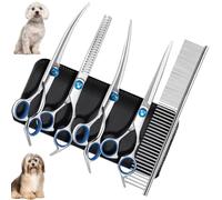 Gentpovth Ciseaux Toilettage Chien Professionnel, Kit Ciseaux de Toilettage pour Chat Animaux, ciseaux à effiler pour animaux de compagnie, pour Couper les Poils, Cheveux Salon Bricolage