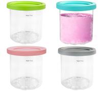 Gentpovth Lot de 4 Récipients à Crème Glacée de Rechange, Accessoires pour Ninja Ice Creami Maker, Passe Au Lave-Vaisselle Contenants, Pour Machine à Glace Ninja Creami NC299, NC300, NC301 SéRie