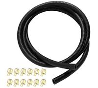 Gentpovth Tuyau D'essence Kit, 2 Mètre Ø 8mm Conduite de Carburant Durite Essenceavec 12 Pièces Colliers de Serrage, NBR Tuyaux d'essence en Caoutchouc pour Moto Tondeuse Camion Voiture