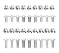 Gentpovth Vis Allen Tete Bombee M6 x 16 mm + M6 x 20 mm,filetage complet,36 Pcs Visserie Inox 304 pour Ecrou Rondelle, selon la norme ISO 7380-2,pour Meubles équipements Mécaniques