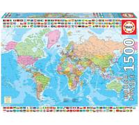 Educa - Puzzle de 1500 Pièces pour Adultes | Carte du Monde Politique (18500)
