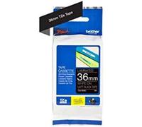 Genuine Brother TZe-M365 Matte White on Black Label Tape - 36mm Wide x 8m Long