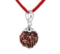 Genuine Certified Five Faced Panchamukhi Nepali Rudraksha Silver Plated Pendants Shiva Bead Jewellery for Men and Women