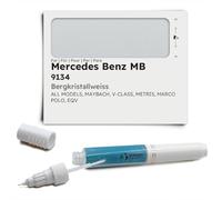Genuine Colors Stylo de Retouche BERGKRISTALLWEISS 9134 pour Mercedes Benz MB Argent MAYBACH V-CLASS METRIS MARCO POLO EQV