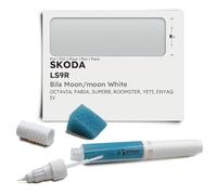 Genuine Colors Stylo de Retouche BILA MOON WHITE LS9R pour SKODA Blanc OCTAVIA FABIA SUPERB ROOMSTER YETI ENYAQ IV