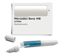 Genuine Colors Stylo de Retouche DIAMANTWEISS 9799M pour Mercedes Benz MB Argent
