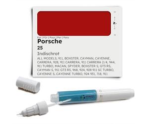 Genuine Colors Stylo de Retouche INDISCHROT 25 pour Porsche Rouge 911 BOXSTER CAYMAN CAYENNE CARRERA 928 2 4 944 TURBO MACAN SPYDER S GT3 RS 968 924 SC 931 718 TARGA GT2 4S CAB COUPE CARRERA4 CB 928S