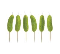 Genuine Fred Lot de 6 bougies de fête en forme de cornichon - 5,1 cm de haut - Décoration de fête amusante et unique - Emballage cadeau prêt à l'emploi