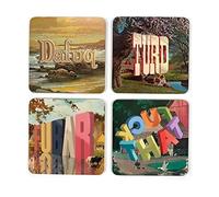 Genuine Fred Wayne Lot de 4 Dessous de Verre en liège Blanc