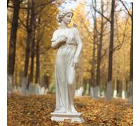 GENUINQ Statue de Jardin d'extérieur Nymphe Sculpture déesse de la mythologie Grecque Style Romain extérieur Patio Cour pelouse Porche décor Ivoire 81,3 cm