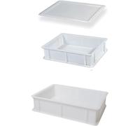 GENUS DEI - 2 récipients en plastique avec couvercle pour levain, pizza et pain, boîte à pâte, bac à pâte 30 x 40 x 10 cm
