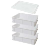 Genus Dei | Trois boîtes pour levage à pizza et à pain | Boîte alimentaire pour pétrir | Trois boîtes à pétrissage | 30 x 40 x 10 cm + 1 couvercle
