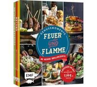 Genussmomente: Feuer und Flamme: 85 heiße Grillrezepte von Veggie bis Burger | 3 Bücher im Set für alle Grilltypen - ob für Kugelgrill, Smoker, Elektrogrill, Kontaktgrill, Gasgrill oder Holzkohlegrill