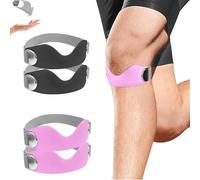 Genuvamed Knee Brace, Adjustable Non-Slip Sport Support Strap, 2 Pack, for Women & Men,Adjustable Non-Slip Sport Support Strap for Running Basketball Cycling (Pink*2+Black*2)
