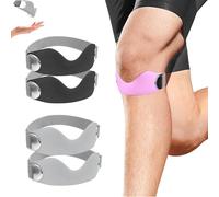 Genuvamed Knee Brace, Adjustable Non-Slip Sport Support Strap, 2 Pack, for Women & Men,Adjustable Non-Slip Sport Support Strap for Running Basketball Cycling (Grey*2+Black*2)