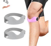 Genuvamed Knee Brace, Adjustable Non-Slip Sport Support Strap, 2 Pack, for Women & Men,Adjustable Non-Slip Sport Support Strap for Running Basketball Cycling (Grey*2)