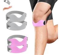 Genuvamed Knee Brace, Adjustable Non-Slip Sport Support Strap, 2 Pack, for Women & Men,Adjustable Non-Slip Sport Support Strap for Running Basketball Cycling (Pink*2+Grey*2)