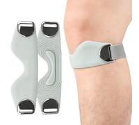 Genuvamed Knee Brace for Women & Men, 2-Pack Adjustable Non-Slip Sport Support Strap, Genuvamed Knee Wraps for Sports Such as Running, Basketball, and Cycling (2pcs Gray)