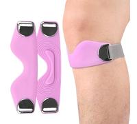 Genuvamed Knee Brace for Women & Men, 2-Pack Adjustable Non-Slip Sport Support Strap, Genuvamed Knee Wraps for Sports Such as Running, Basketball, and Cycling (2pcs Pink)