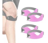 Genuvamed Patellar Band 2 Pack, Genuvamed Knee Brace, Non-Slip Compression Breathable Adjustable 3D Silicone, for Running, Hiking, Basketballs, Gym (Pink*4)
