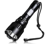 Genwiss Lampe de Plongée-Lampe de Poche de plongée sous-Marine,1000 Lumens Super Lumineuse XPL,LED Rechargeable 80M Lampes de plongée sous-Marine étanches