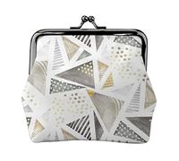 Geo Aquarelle Neutre Or Grand Porte-Monnaie en Cuir pour Femme, Petite Pochette De Changement avec Fermoir À Fermeture À Baiser Fermeture Boucle Portefeuille pour Fille Cadeau