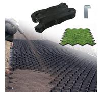 Geo Grid Tapis de stabilisation pliable pour une installation facile avec des gants, parfait pour les jardins, allées, chemins et pentes 5,5 x 6,4 m, 10,2 cm d'épaisseur