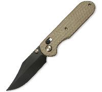 GEO Knife Ethereal Cutter Blackwash M390 Blade SW Bronze Ti