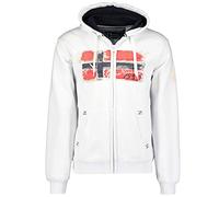 GEO Norway Gayto Men Homme Sweatshirt à Capuche, Blanc, XL