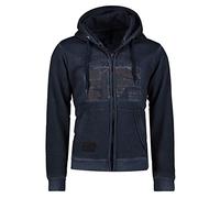 GEO NORWAY GOTZ Men - Sweat À Capuche Zippé Capuche - Sweats Shirts À Logo pour Homme - Sweat Shirt Hoody Chaud Manches Longues - Sweatshirt Sport Casual Regulier Marine - L