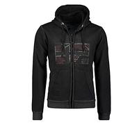 GEO NORWAY GOTZ Men - Sweat À Capuche Zippé Capuche - Sweats Shirts À Logo pour Homme - Sweat Shirt Hoody Chaud Manches Longues - Sweatshirt Sport Casual Regulier Noir - M