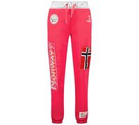 GEO NORWAY Myer Lady - Pantalon Jogging Femme - Pantalons Training Sport Fitness Confortable Elastique Taille Running Casual - Survêtement Yoga Femmes Poches Coton Polyester Rose Flash - S