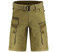 GEO NORWAY PANORAMIQUE Men - Bermuda Homme Casual Coton - Short Hommes Sport Cargo - Bermudas Respirant Decontracté Chino - Shorts Court A Ceinture - Coupe Normale Confortable Mastic L