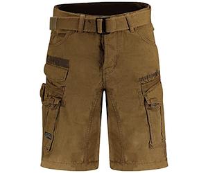 GEO NORWAY PANORAMIQUE Men - Bermuda Homme Casual Coton - Short Hommes Sport Cargo - Bermudas Respirant Decontracté Chino - Shorts Court A Ceinture - Coupe Normale Confortable Kaki 3XL