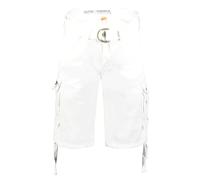 GEO NORWAY PARADIZE Men - Bermuda Homme Casual Coton - Short Hommes Sport Cargo - Bermudas Respirant Decontracté Chino - Shorts Court A Ceinture - Coupe Normale Confortable Blanc - L