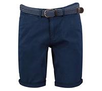 GEO NORWAY PLAGEO Men - Bermuda Chino Homme Ceinture - Bermudas Court Grande Poches - Short Cargo en Coton - Shorts Coupe Taille Regulaire Eté Confortable - Pants Lavage Machine Marine B - L