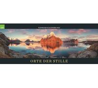 GEO - Panorama : lieux de silence 2025 - Calendrier mural pour le calme et la réflexion, grand format 120 x 50 cm, avec images de refuges calmes : calendrier panoramique