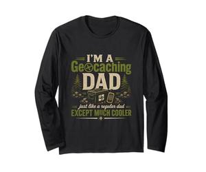 Geocaching Dad Regular Except Much Cool Fête des Pères Manche Longue