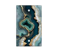 Geode-Inspired Plaque de protection pour interrupteur Motif pierre sarcelle et or pour décoration murale élégante Panneaux muraux thermoplastiques Taille standard