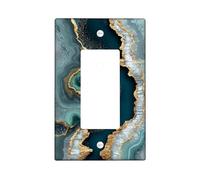 Geode-Inspired Plaque de protection pour interrupteur Motif pierre sarcelle et or pour décoration murale élégante Panneaux muraux thermoplastiques Taille standard