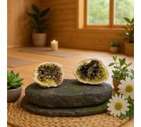 Géode Naturelle avec Cristaux Rose Fuchsia Diam. 6/8 cm - Pierre Marocaine avec Coque Foncée, Parfait pour Décoration Spirituelle, Méditation et Décor Ethnique 2805251303