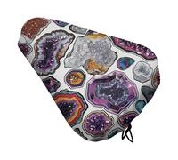 Geodes and Rocks Coussin de selle de vélo rembourré avec cordon de serrage doux et confortable imperméable pour homme et femme pour les exercices de VTT et de route